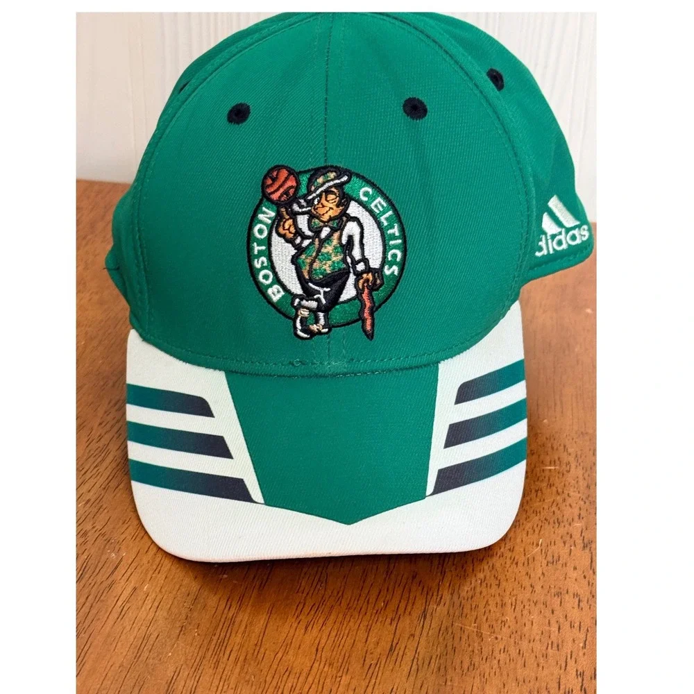 Adidas‎ Boston Celtics Hat Mens L/XL NBA Climalite Stretch Fit Cap Embroidered
